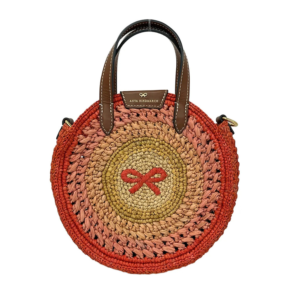 Anya Hindmarch Pink Beige Multi Raffia #341754A64B